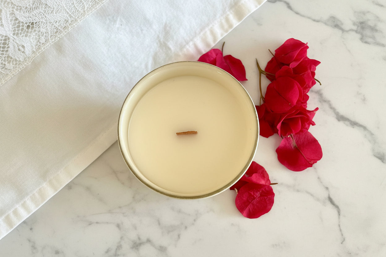 Cierge de prière religieux chrétien catholique – Mèche en bois, cire de noix de coco | Non toxique | Parfum frais de qualité supérieure |