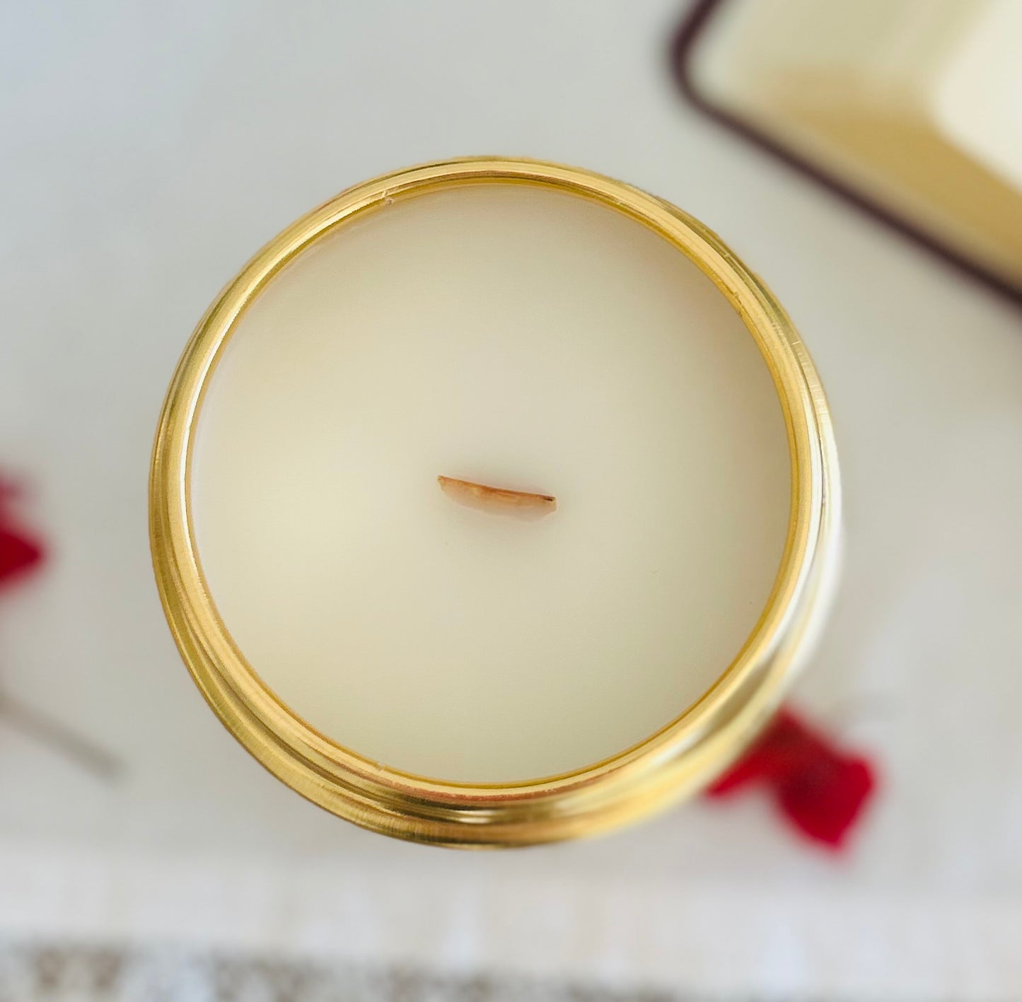 Chapelet Bougie Écologique Catholique | Mèche en Bois | Non Toxique | Cire de Coco | Ambre Musc