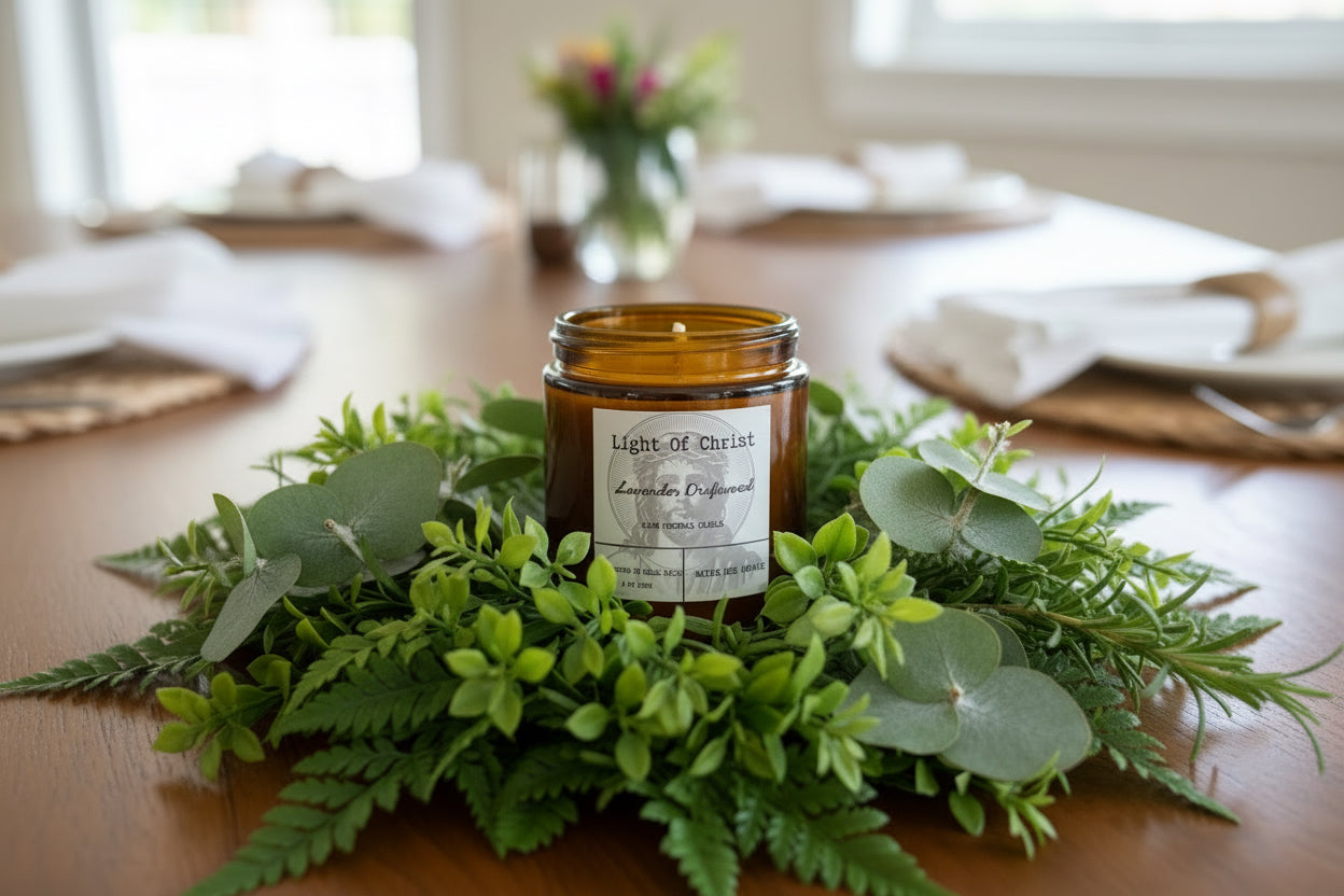 Bougie de prière 100 % cire d'abeille pure – 113 g coulée à la main | Parfumée aux huiles essentielles dans un récipient recyclé